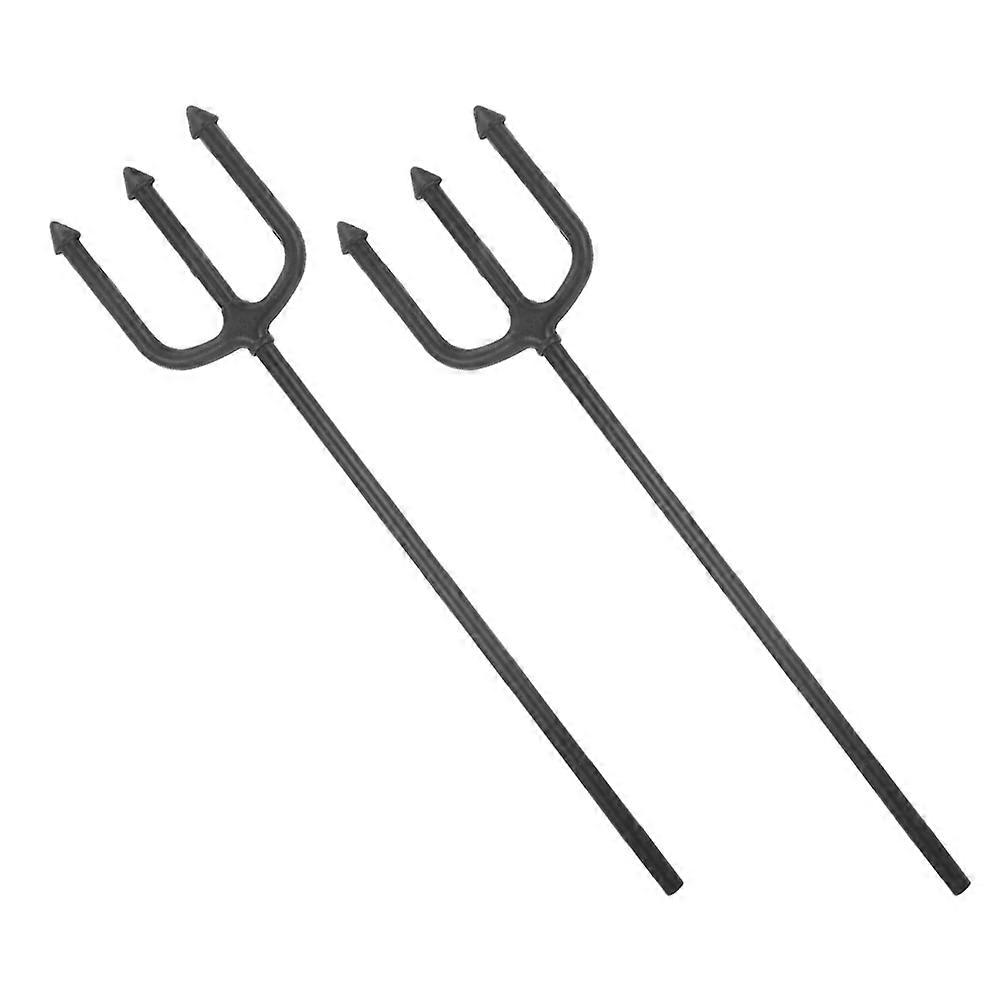 Fork Black ABS Prop for Witch Theme Party 2Pcs