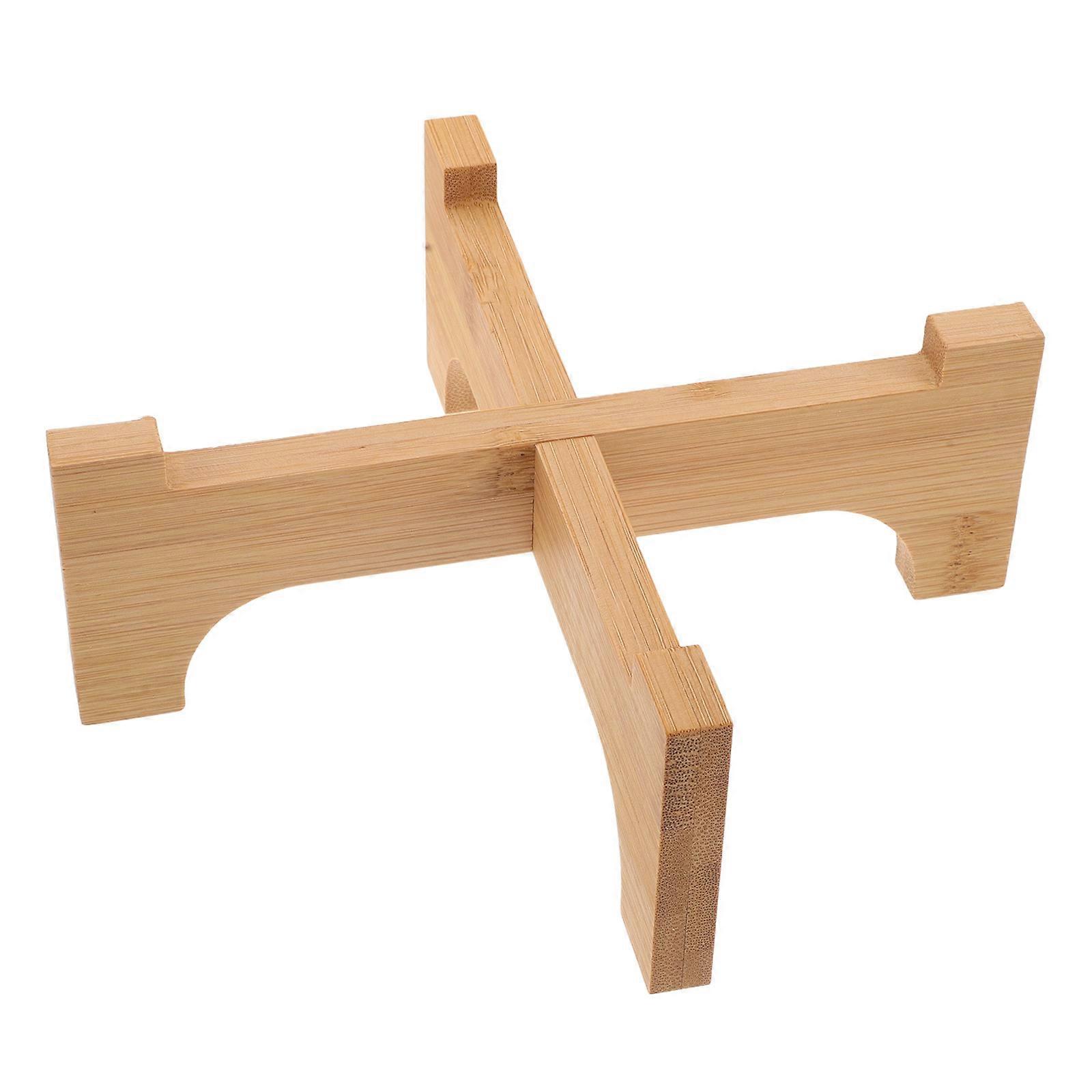 Decorative Bamboo Wood Beverage Dispenser Stand for Kitchen Use