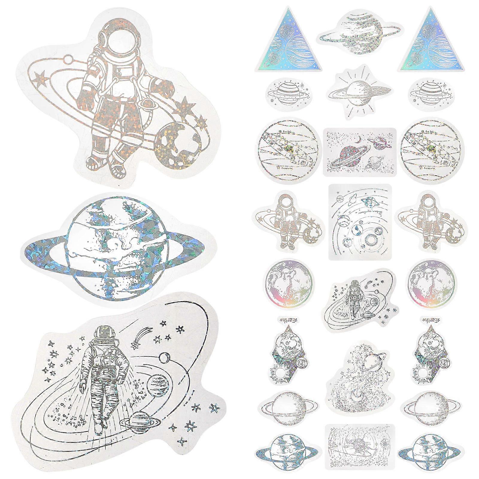 4Pcs Assorted Color Holographic Stickers For Diary Scrapbooking Material Handmade Projects Decoration