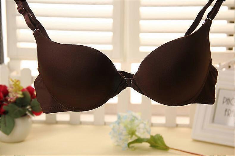 Solid Bra Padded Push Up Bra Front Closure Bralette Underwire Underwear Lingerie