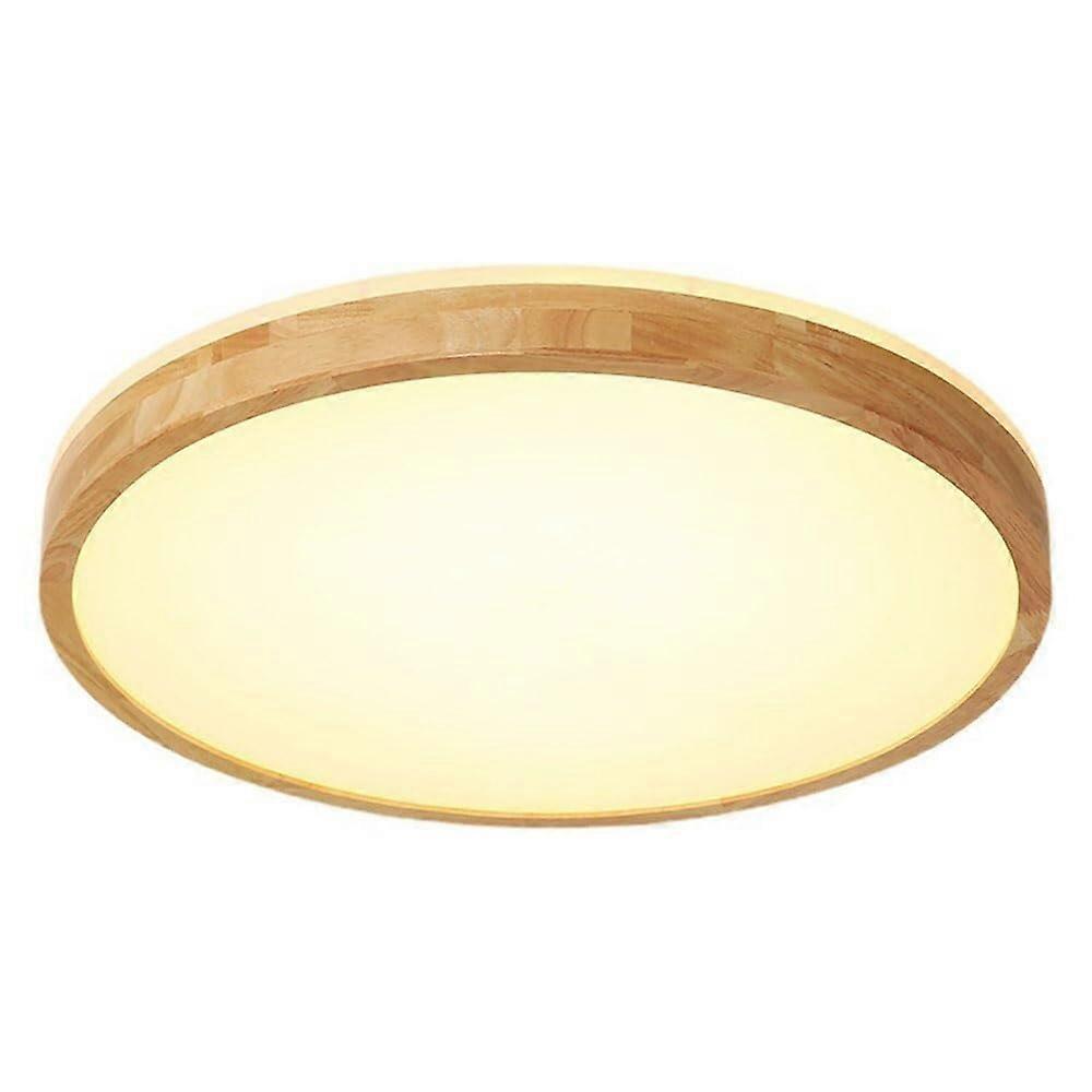 LED Ceiling Light Fixture Wooden Frame ThreeColor Dimmable UltraThin for Bedroom 30cm
