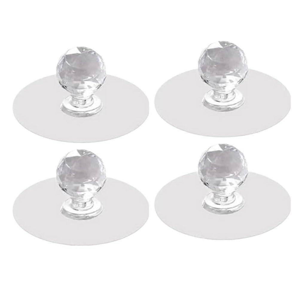 4Pack SelfAdhesive Crystal Cabinet Knobs and Acrylic Drawer Pulls for Easy NoDrill Installation