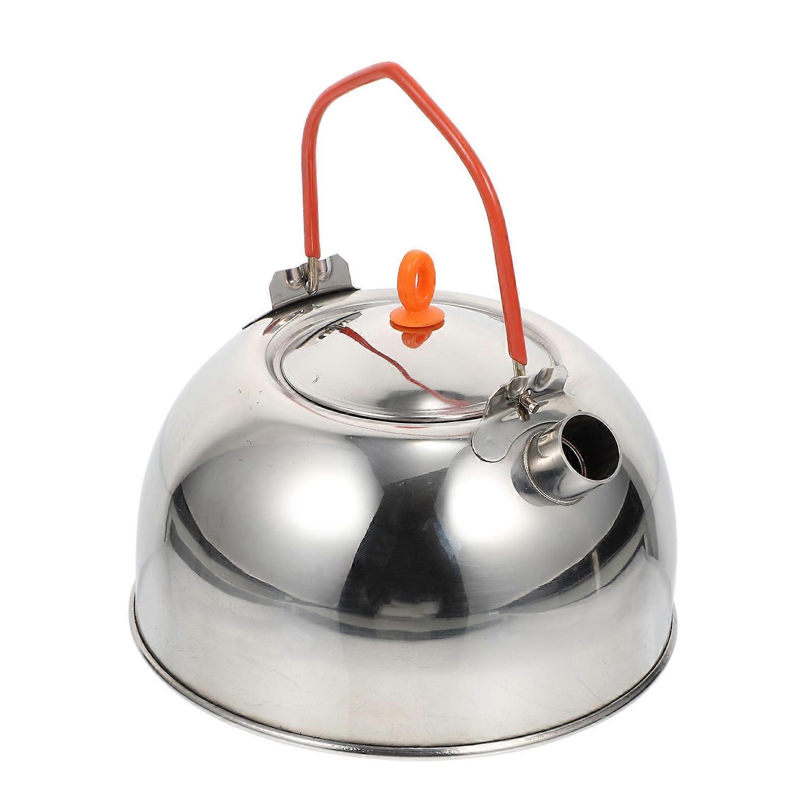 Tea Kettle Camping Kettle Stainless Steel for Storage Use 4Pcs Silver