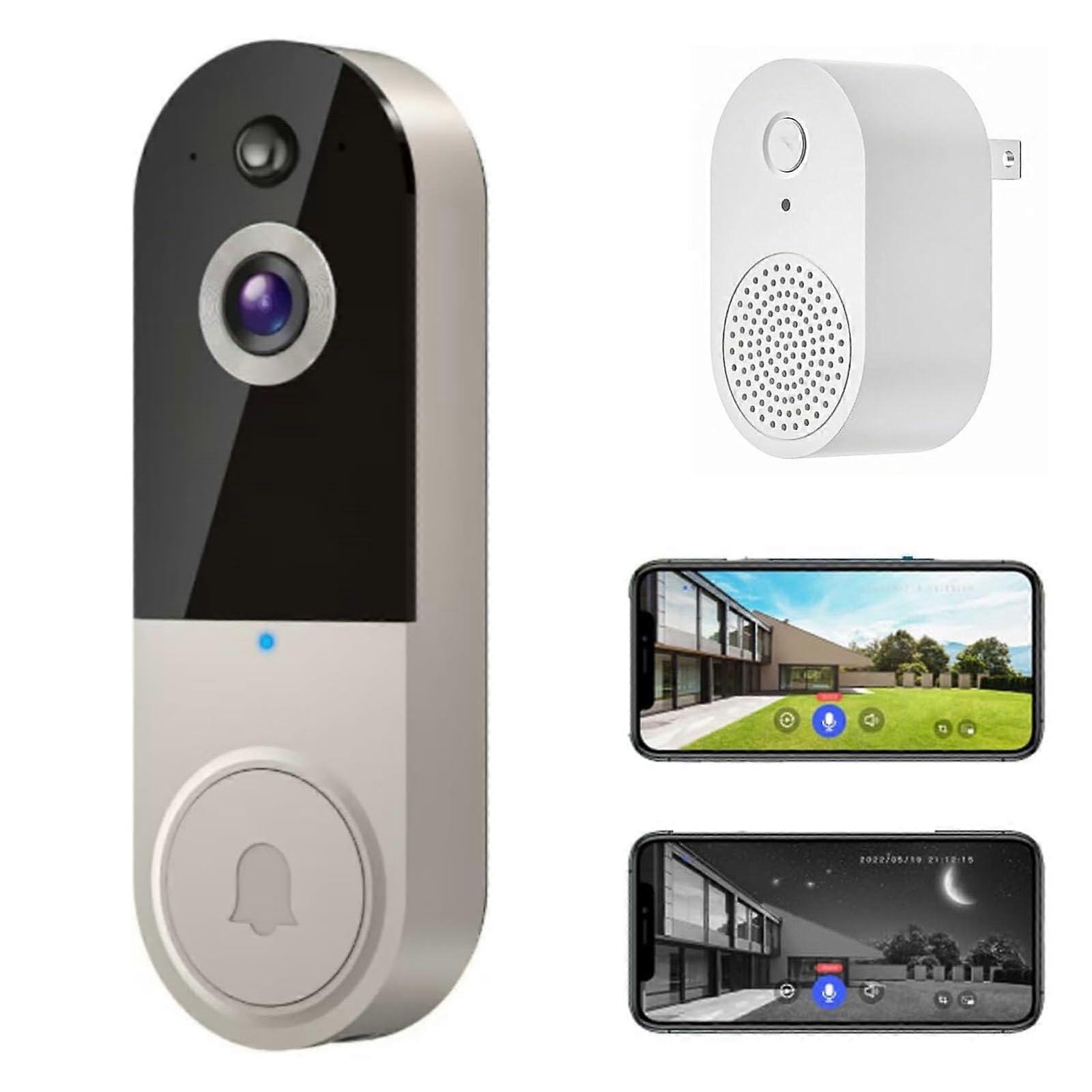1080p Wireless Video Doorbell with AI Motion Detection, Night Vision and TwoWay Audio, T50 Beige