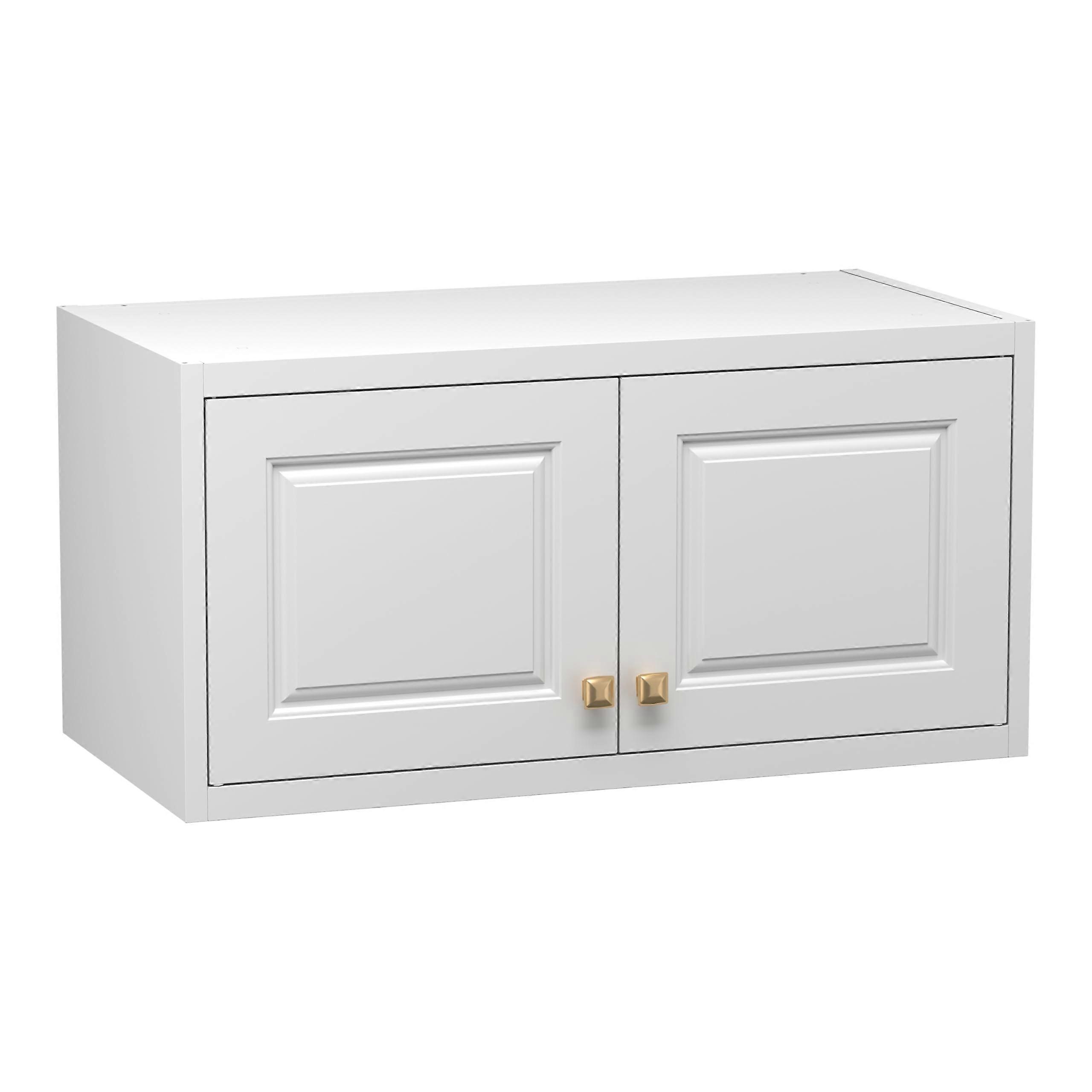 Metal Wall Mounted Storage Cabinet with Doors, White, SpaceSaving, RustResistant, 180lbs Capacity