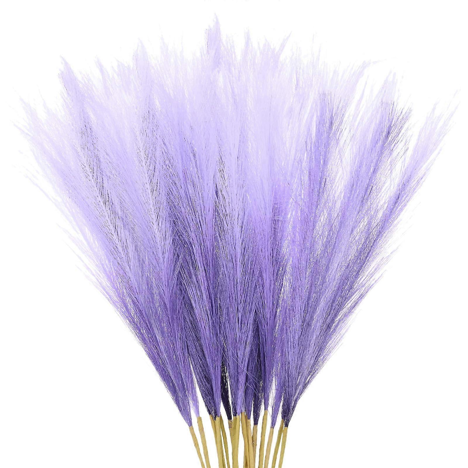 20Pack Artificial Pampas Grass Purple Gradient Stems with Realistic Fluffy Texture for Home and Wedding Decor