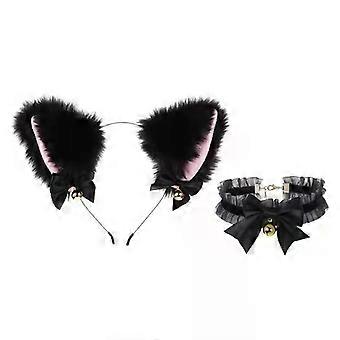 Beautiful Masquerade Halloween Cat Ears Cosplay Cat Ear Party Costume Bow Tie Bell Headwear Headband Hair Accessories