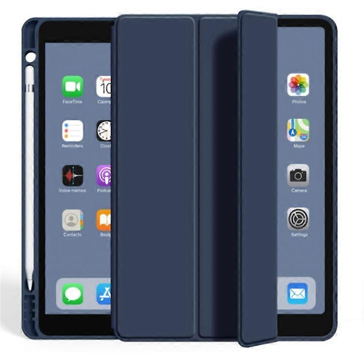 Capa elegante de silicone para iPad 5/6/Air 1/2 de 9,7 polegadas, azul royal, com compartimento para caneta.