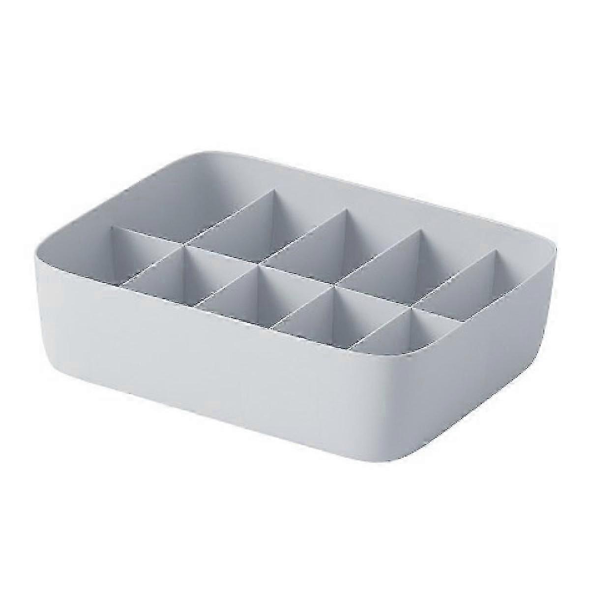10 Compartments Plastic Underwear Bra Socks Organizer Storage Box Case Closet Container (gray)