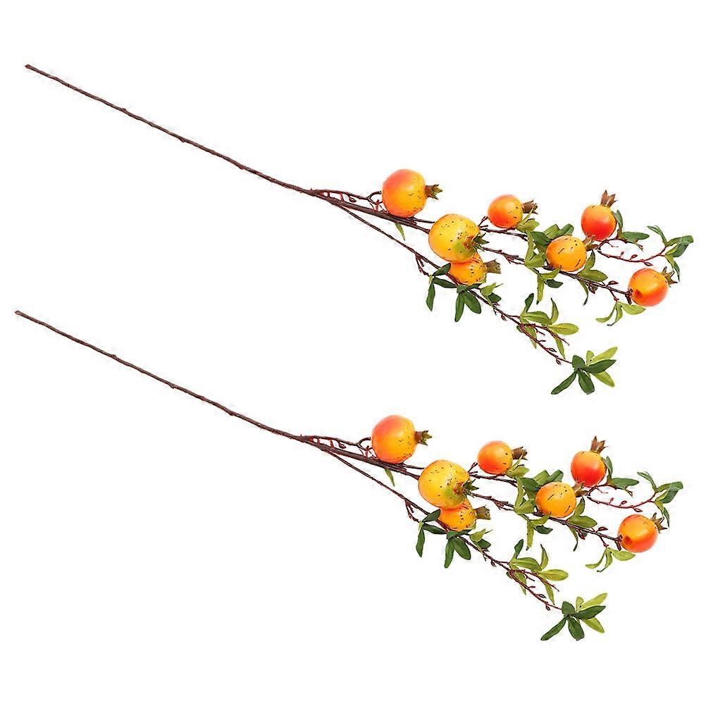 Fake Pomegranate Branches Decoration Props 82X5CM Multi Foams 2Pcs