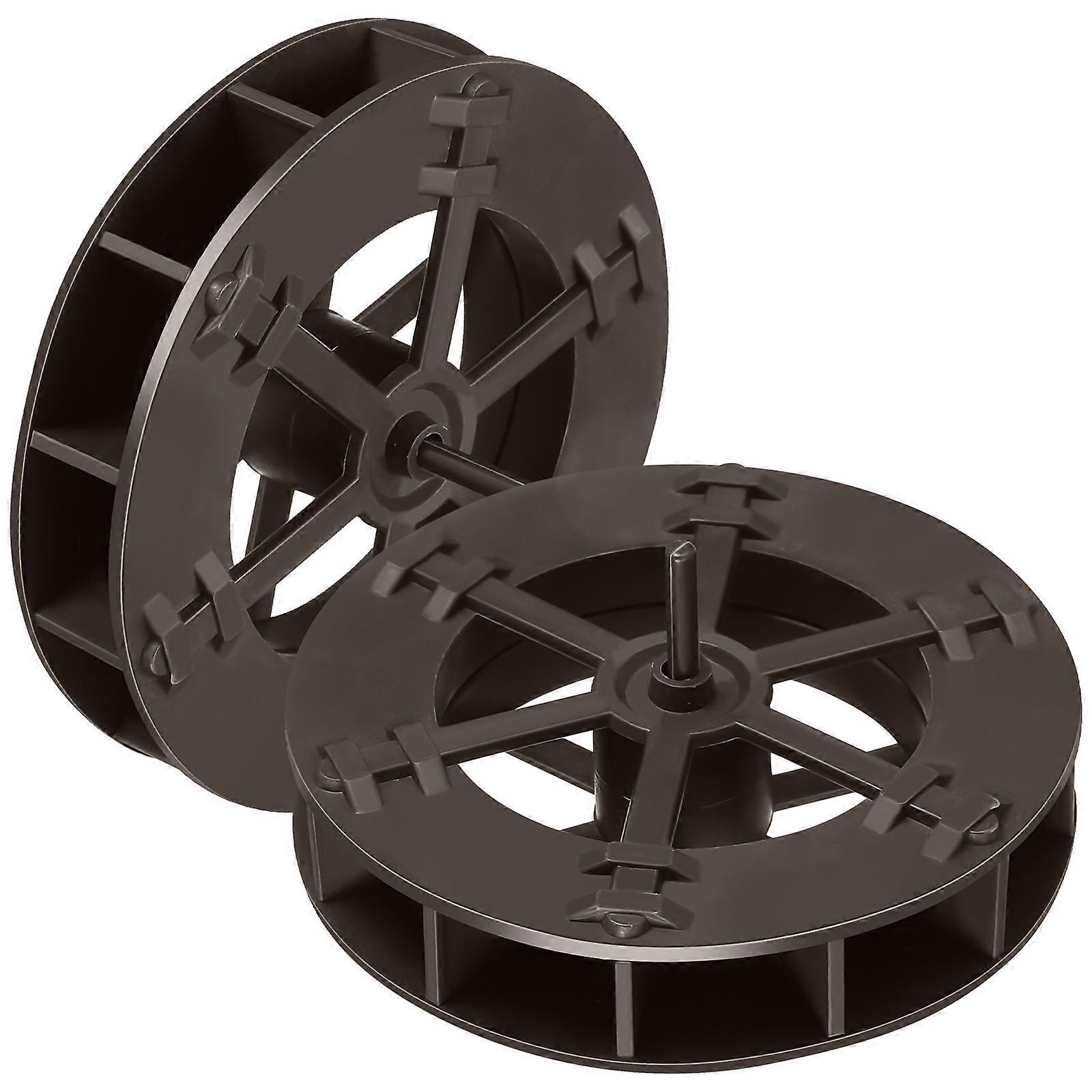 Running Water Wheel Plastic Scene Layout Wheel with 2Pcs for Decoration