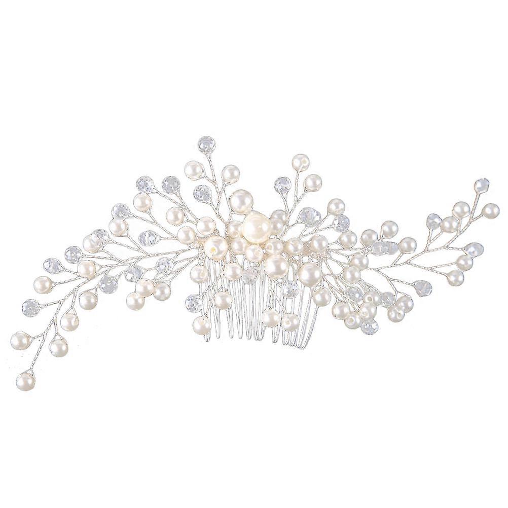 Bride Insert Comb Pearl Flower Hair Comb for Wedding 3Pcs