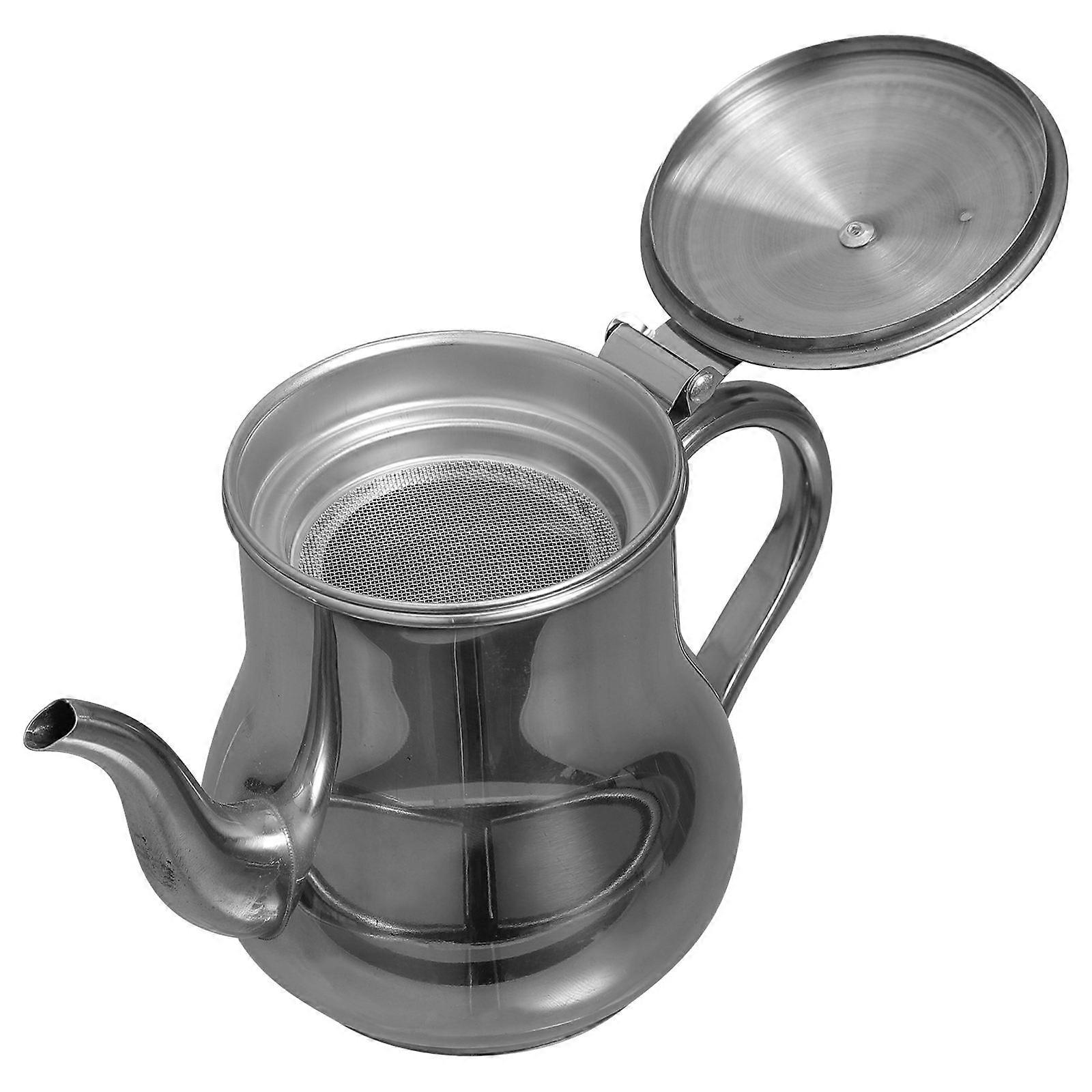 Silver Grease Container for Oil Storage Kitchen Use