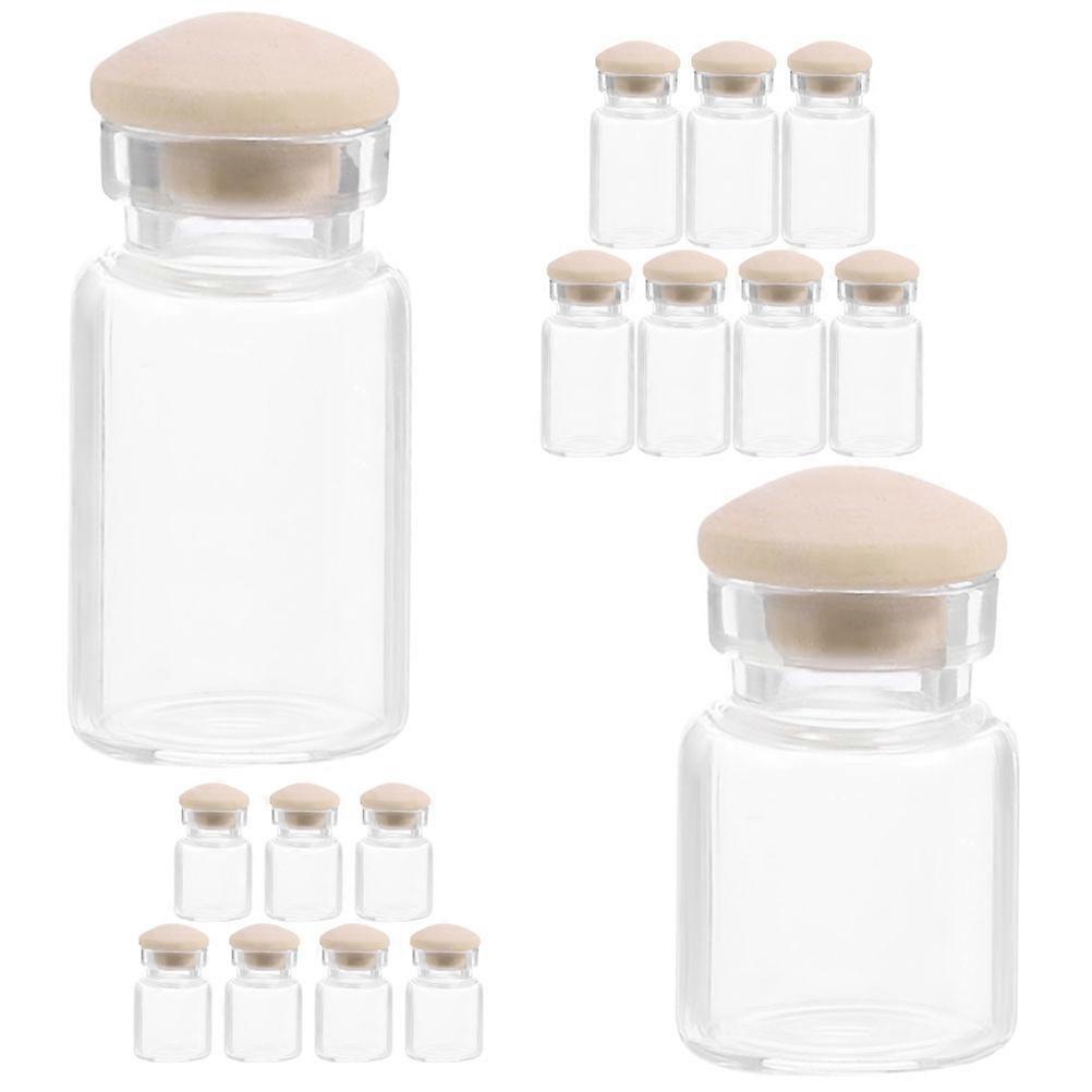 Mini Glass Candy Jar Dollhouse Accessory Featuring 16Pcs Mini Bottles for Decor