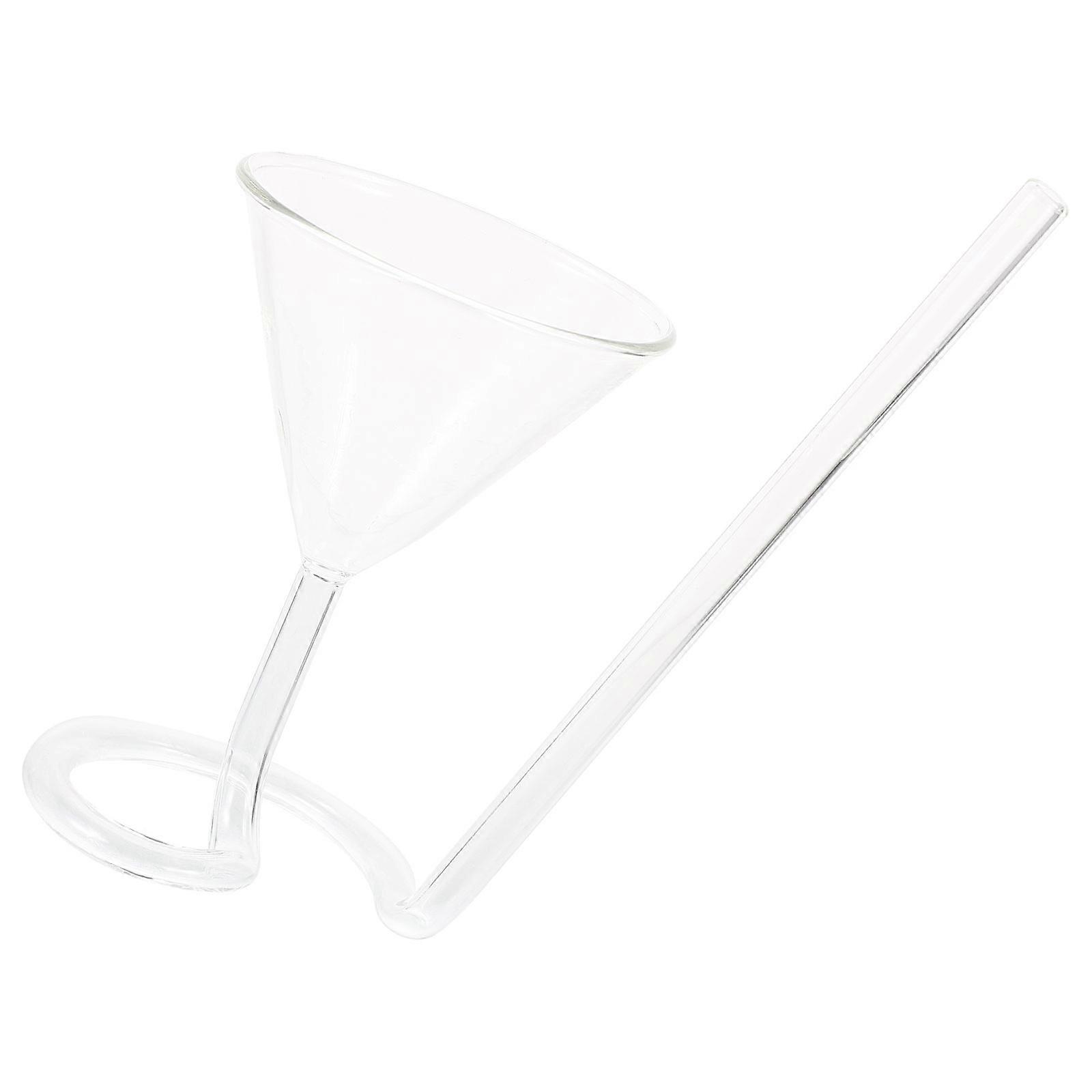 Creative Spiral Cocktail Glasses with Long Tail Design 2pcs Transparent Wine Goblets