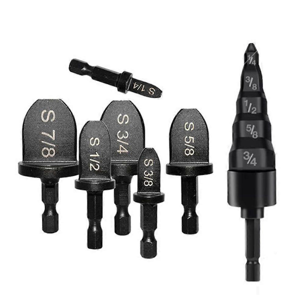 7Pcs Manual Copper Pipe Swaging Tool Drill Bit