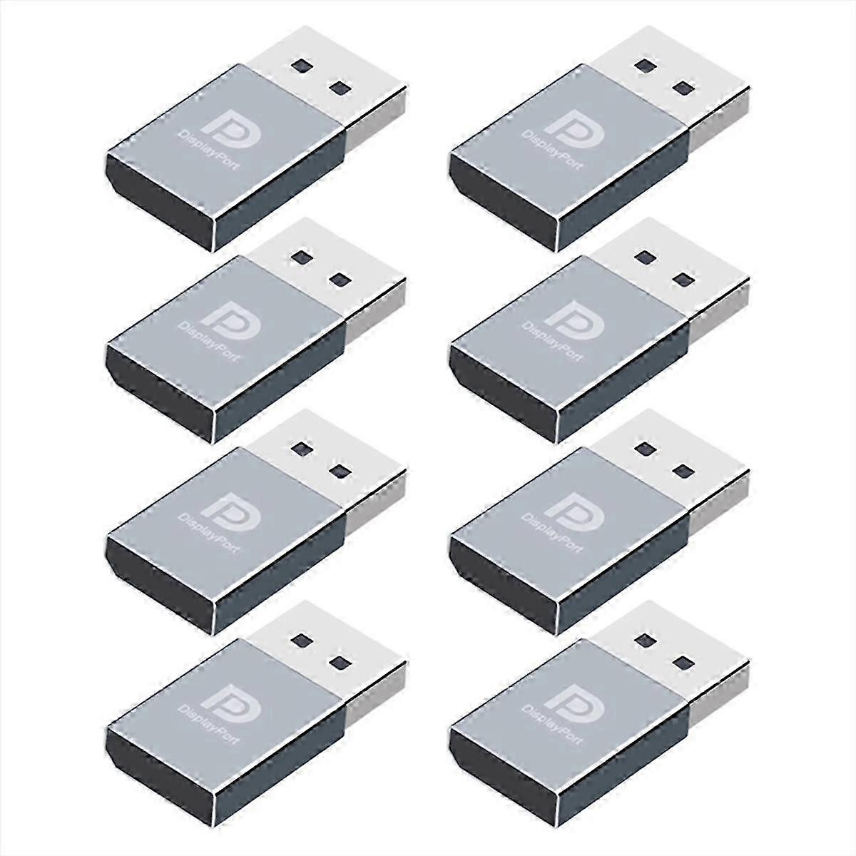8-Pack DisplayPort Dummy Plug, 4K Virtual Display Adapter, Headless Ghost Display for Remote Desktop, GPU Load, Mining