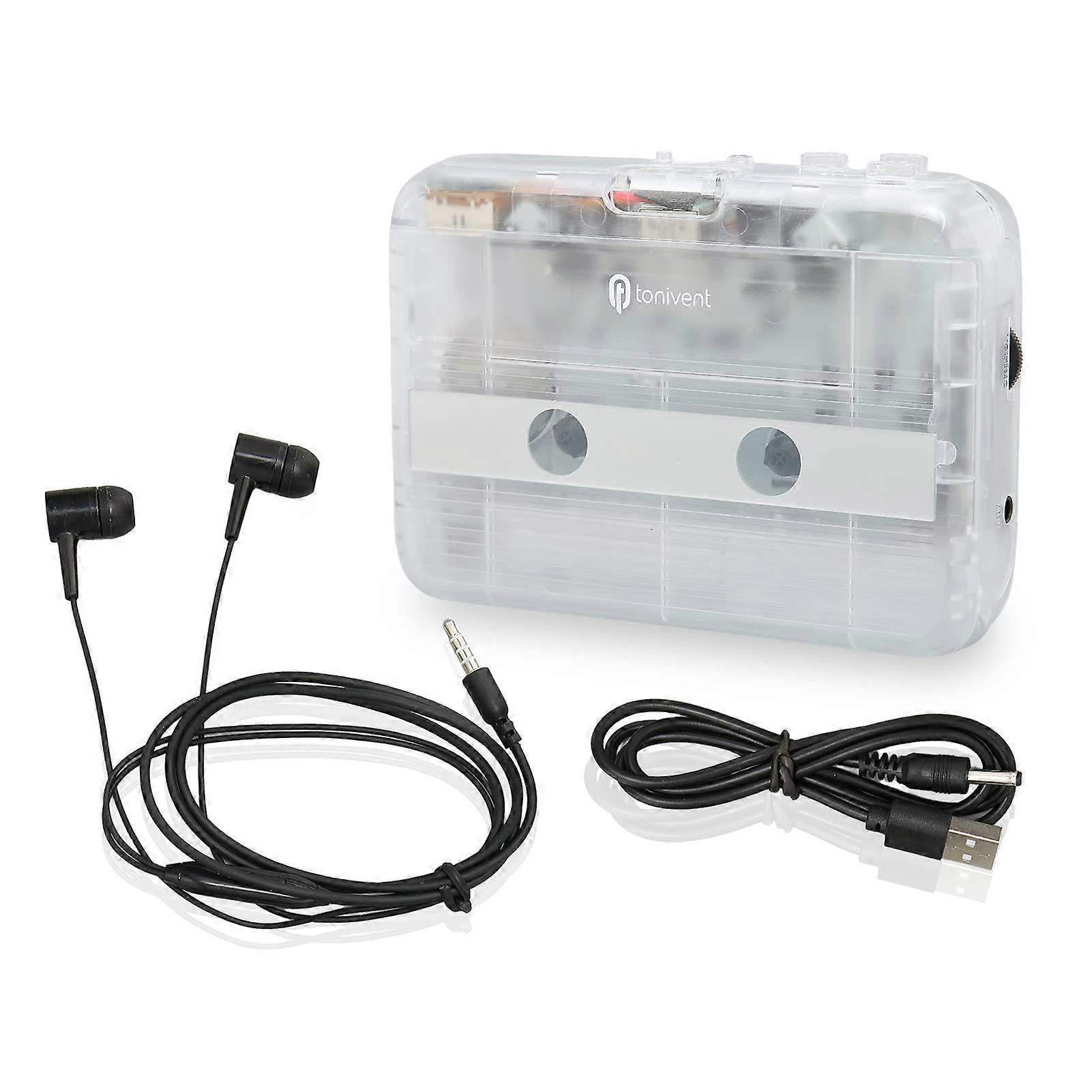 Bluetooth Cassette Player with FM Radio, Auto Reverse, Bluetooth 5.0, White Stereo Recorder