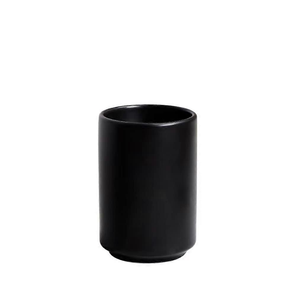 Ceramic Coffee Mug Japanese Minimalist Black Handleless Design MultiPurpose Porcelain Cup