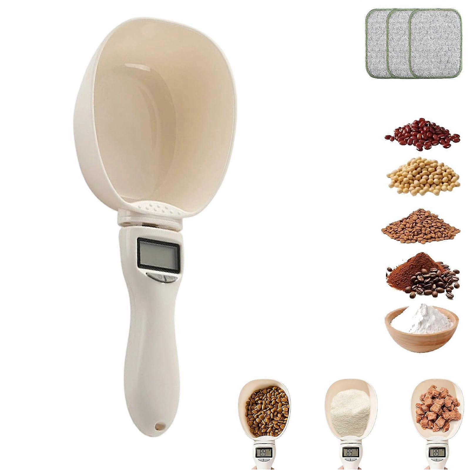 Digital Measuring Spoon Scale with LCD Display, 1g Precision, Unit Conversion for Cooking and Pet Food