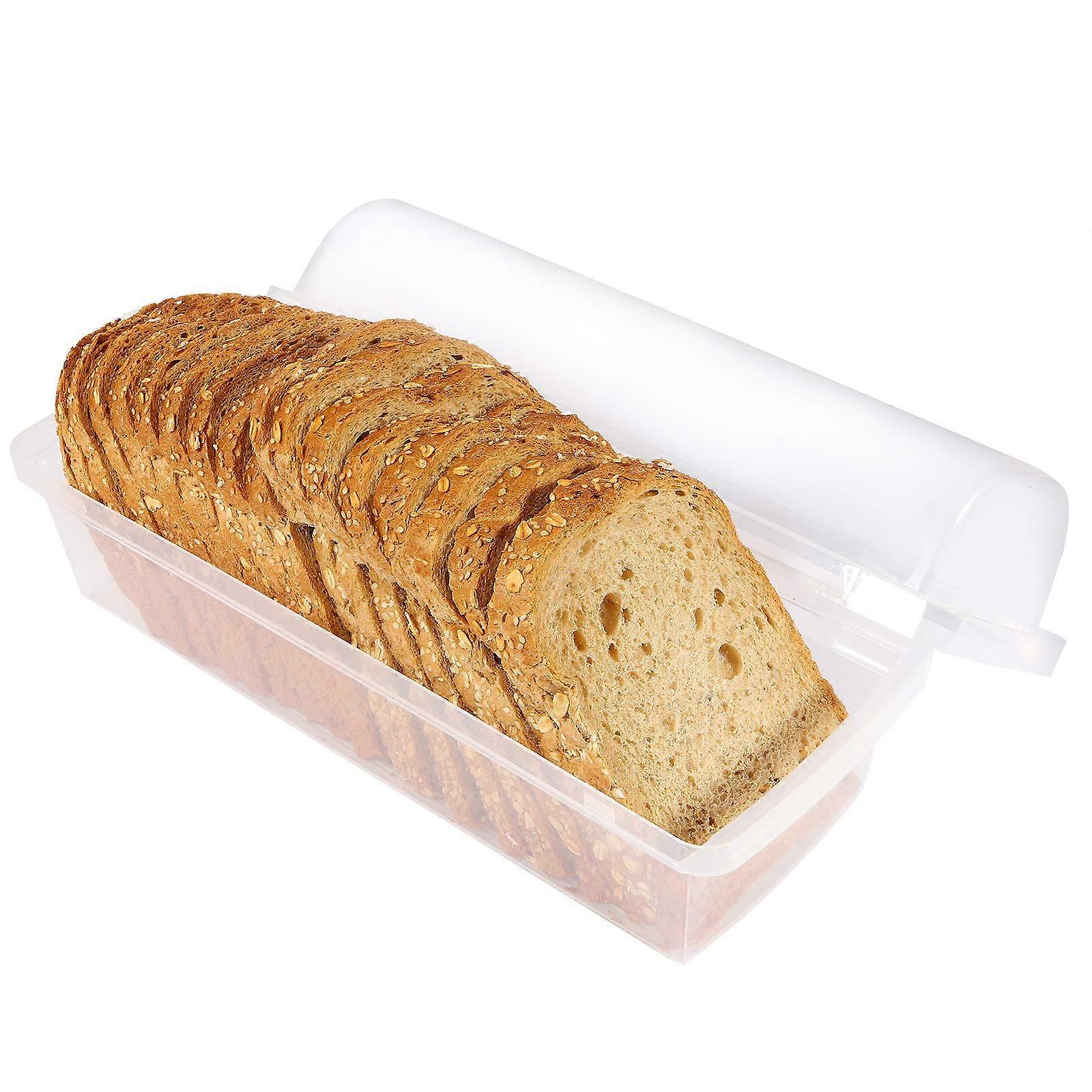 Large Plastic Bread Box for Countertop with Extended Freshness Lid, BPA Clear Storage