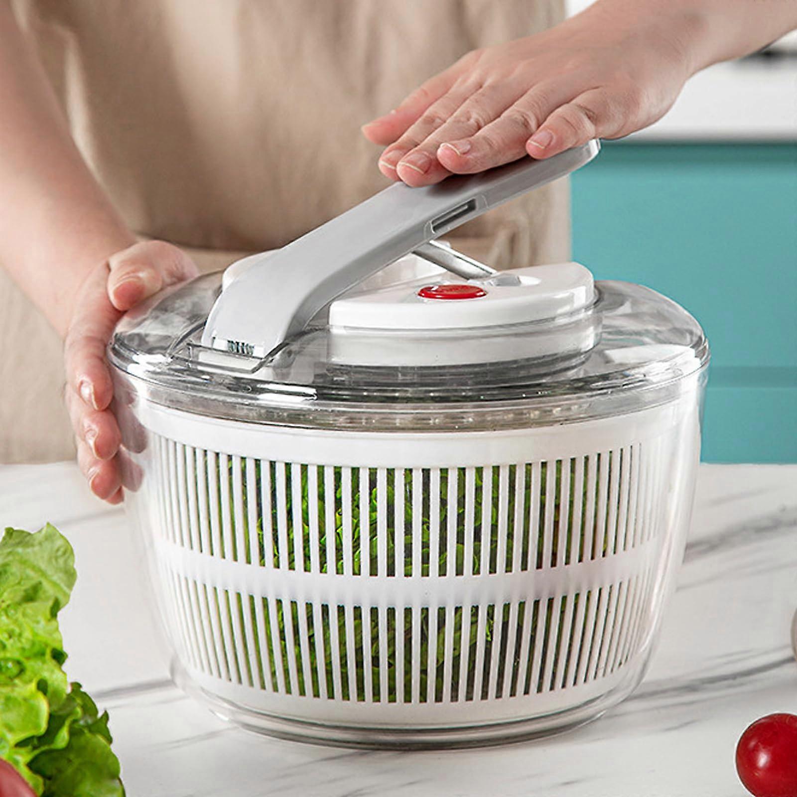 Large Capacity Salad Spinner with Lid BPA Vegetable Spinner for Fast Water Drying