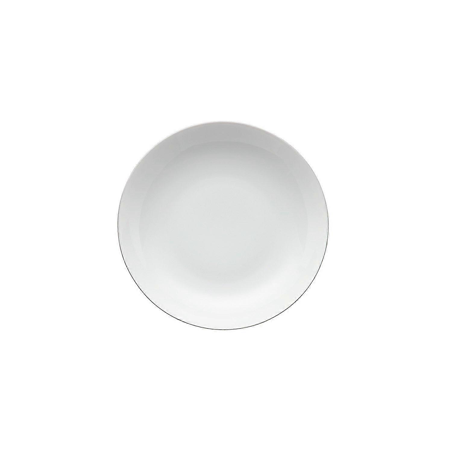 Medaillon Porcelain Soup Plate 19cm with Elegant Platinum Rim, Pattern Dinnerware