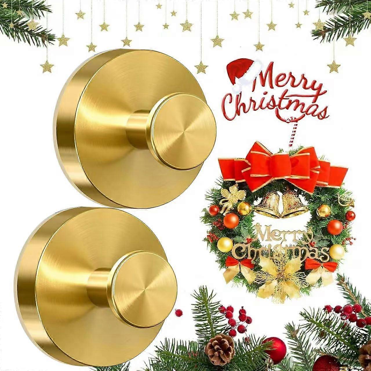 Shower Suction Hooks Gold 2 Pack Heavy Duty Rustproof Towel Hooks No Drill Removable Bathroom Use