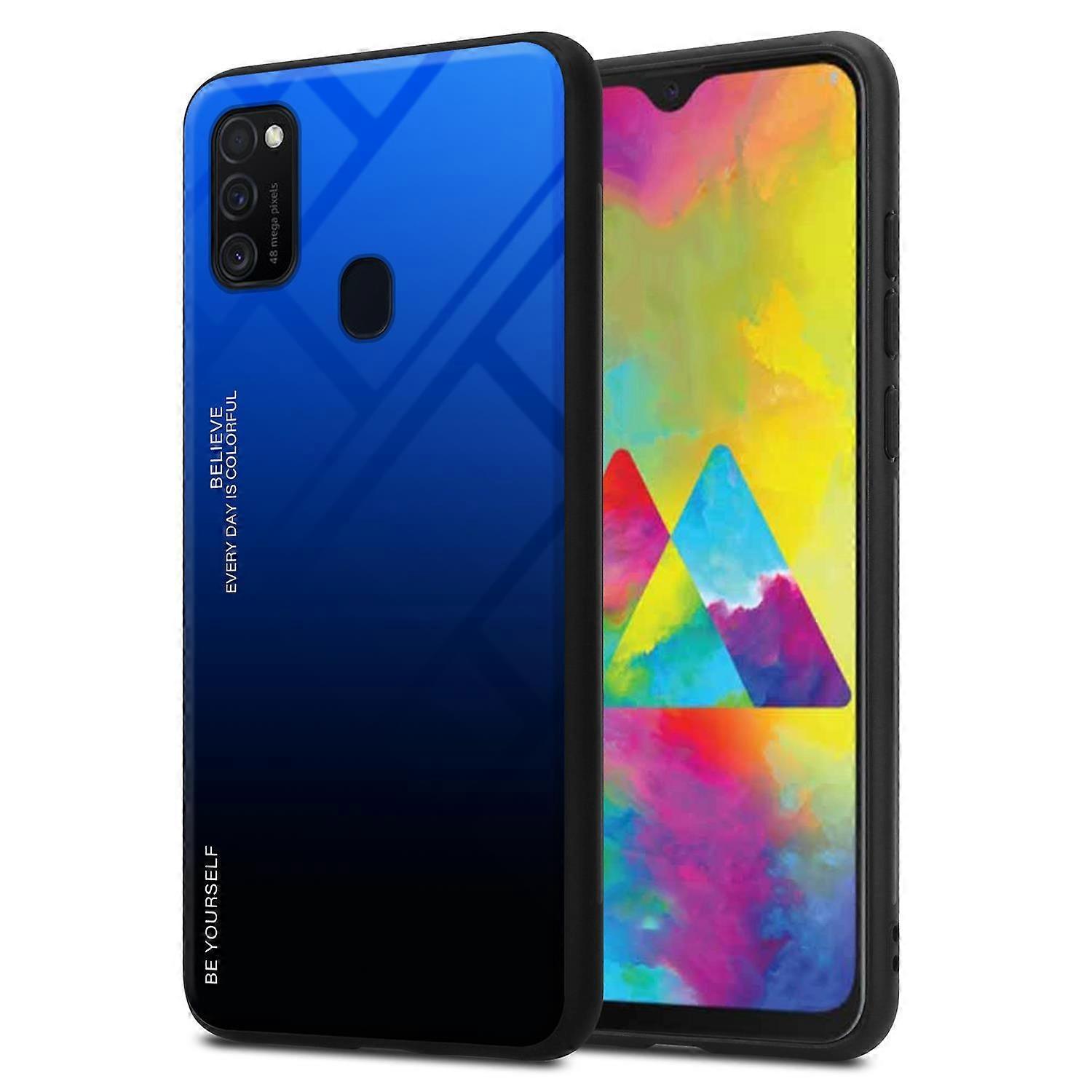 Samsung Galaxy M21 / M30s TPU Case - Back Cover with Protective Glass - Two-Tone