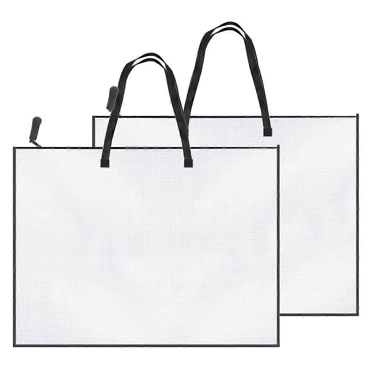 2 Pack 19X25 polegadas Art Portfolio Case, Pasta Portfolio para Arte, Posters Saco de Armazenamento com Zíper e Pasta Handle