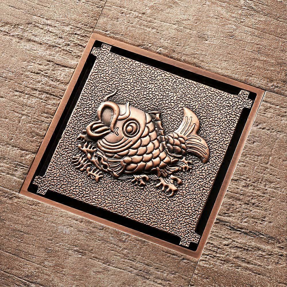 Square Brass Shower Floor Drain 10x10cm Easy Clean Detachable WormBlocking Bathroom Cover