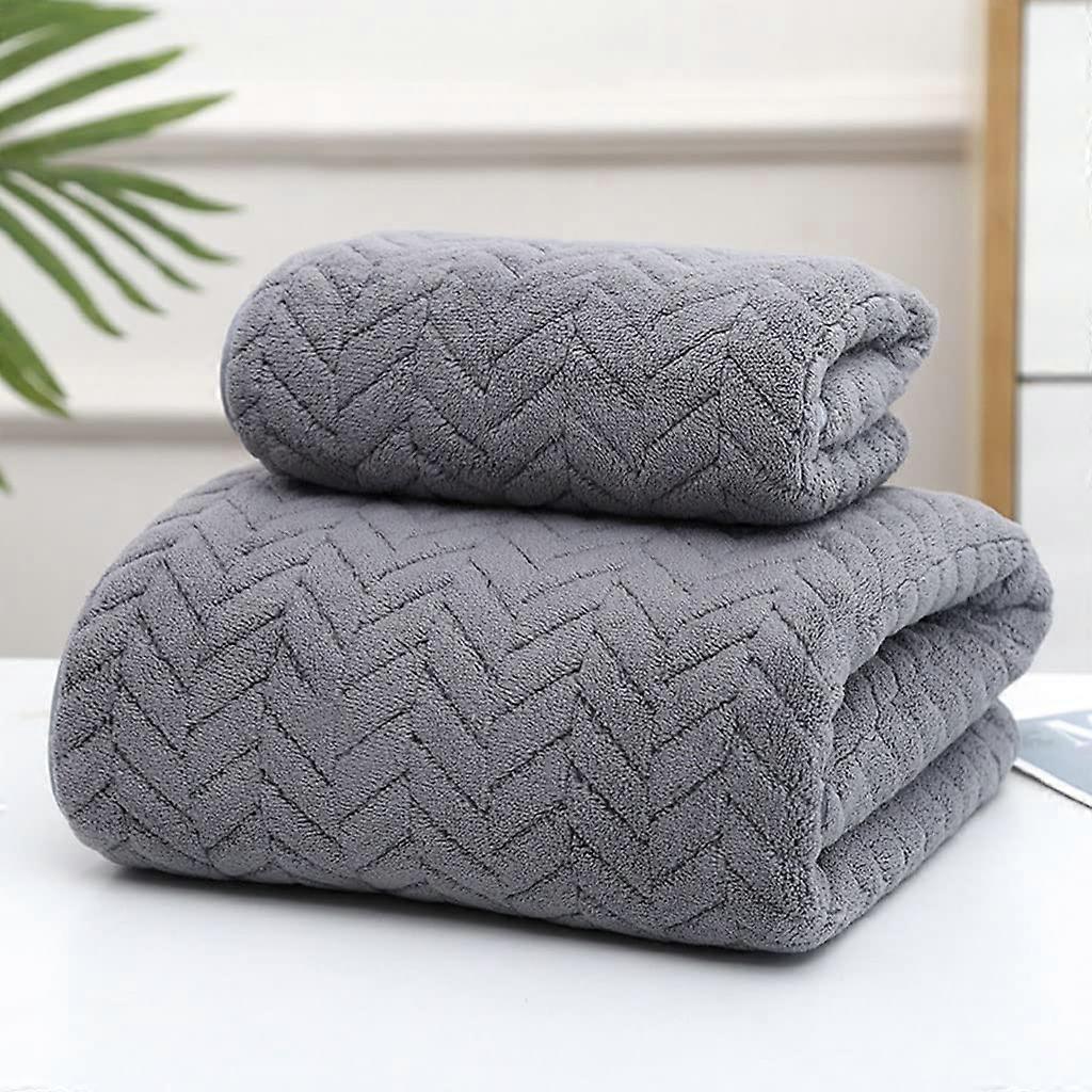 Bath Towel Set Quick Dry Super Soft Nordic Solid Color 2 Pcs Couple Matching Microfiber Towels