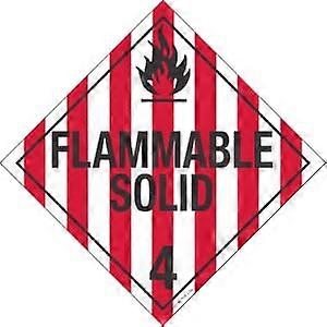 DOT HazMat Placards Flammable Solid Class 4 50 Pack 10.75x10.75 Laminated Tagboard No Adhesive