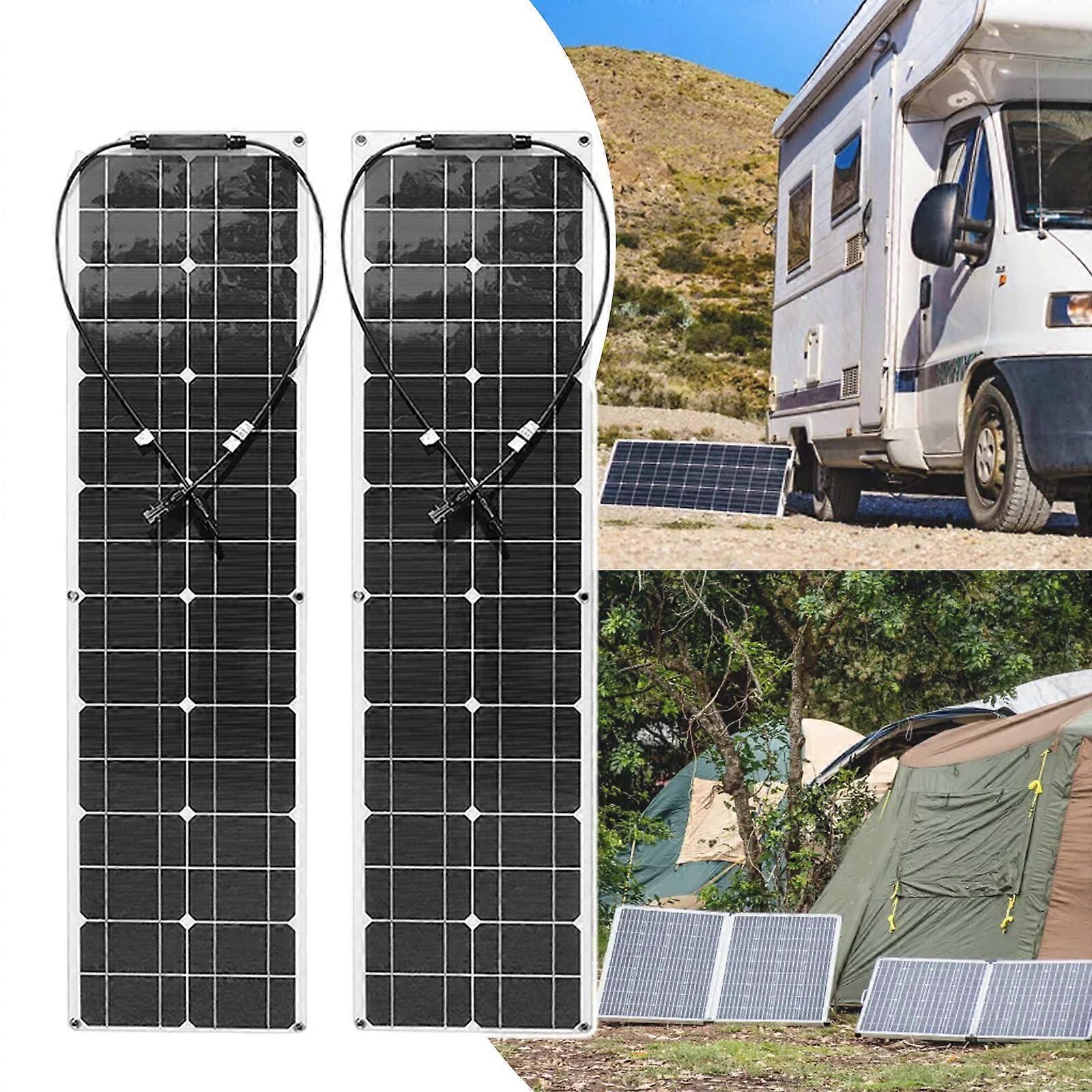 Flexible Solar Panel 200W 2pcs RV Kit 400W Monocrystalline Weatherproof  Efficiency