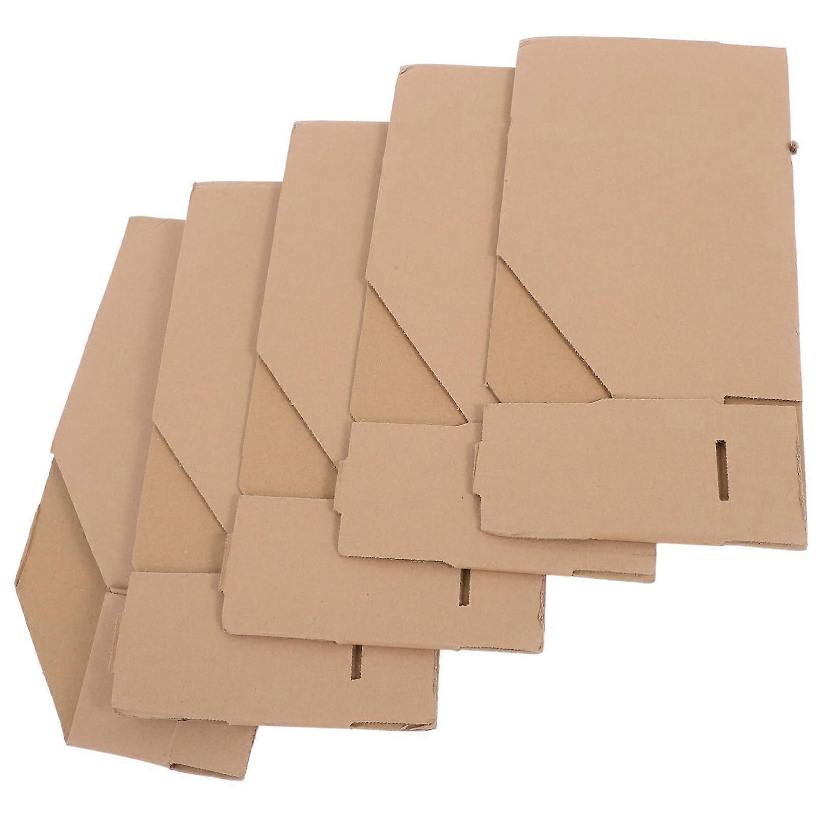 5Pcs Corrugated Storage Boxes with Topper Opening, Stackable Foldable Cardboard Moving Boxes for Home and Office Organization