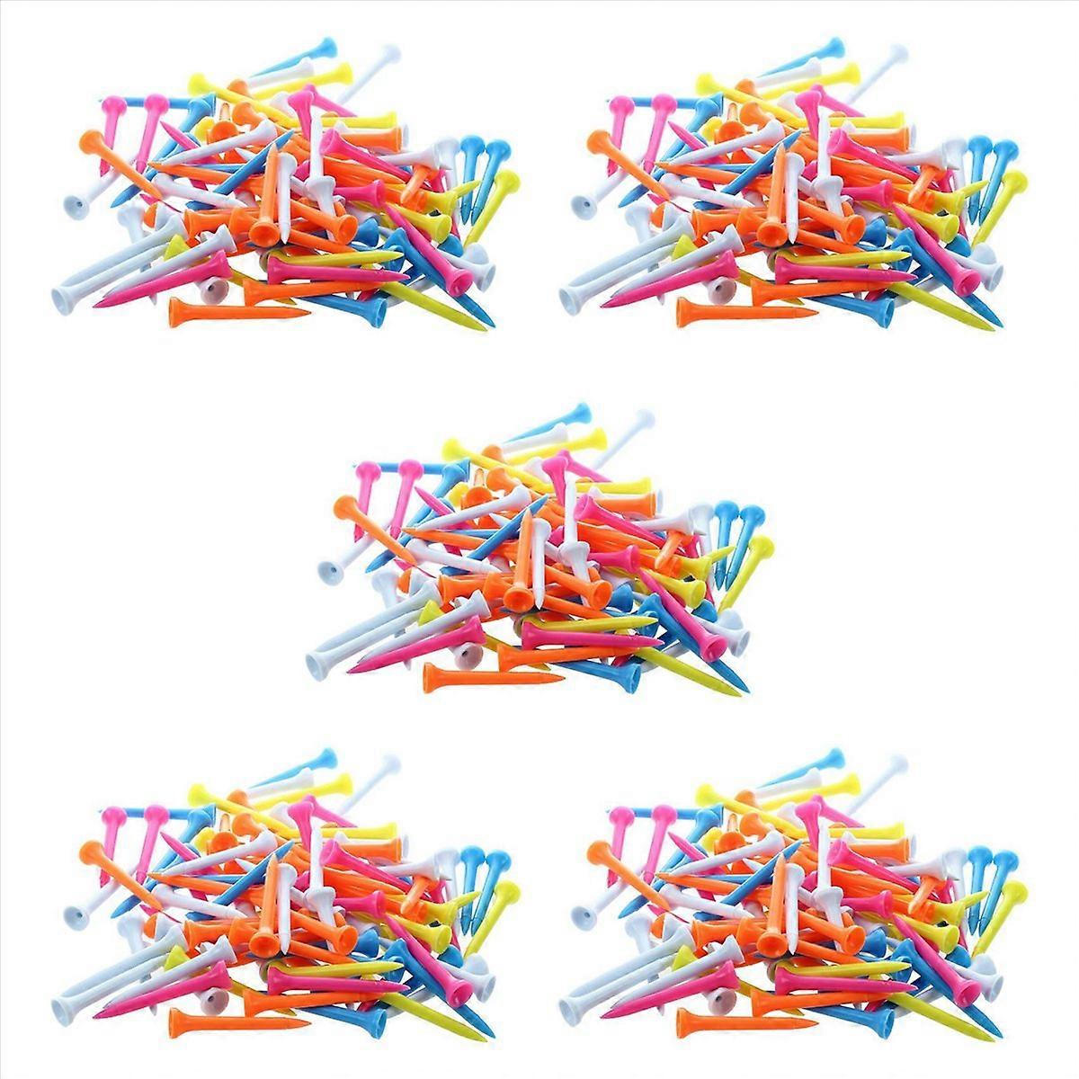 500 Pcs Golf Tees 54 mm Plastic Mixed Color