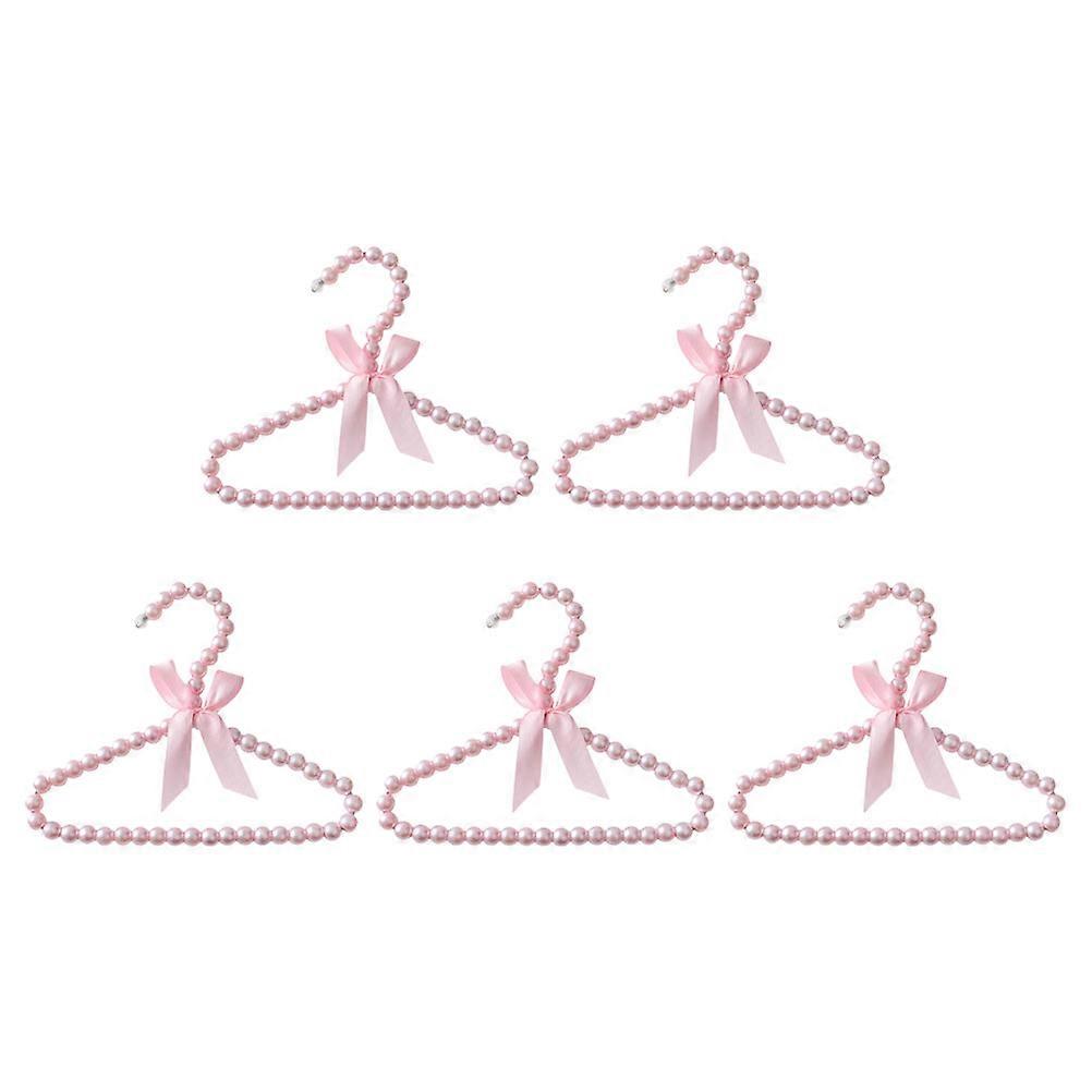 Pet Clothes Hangers Plastic Small for Home Use 5Pcs Pink