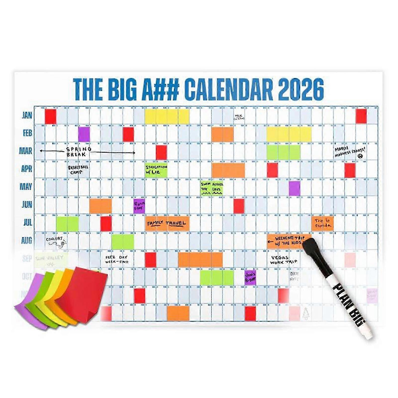Extra Large 2026 Calendar Pink