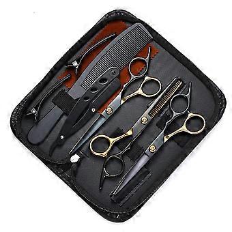Hair Scissors Black Gold Hair Cutting Scissors Shears Sets Stainless Steel Multi Use Haircut Sets compatible with Home Salon Hair Style Tool