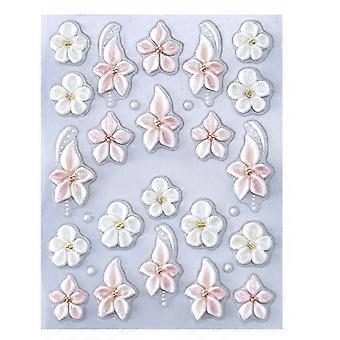 5D-Nagelsticker mit geprägten Blumen – wasserfest – für den Außenbereich
