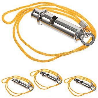 4Pcs Outdoors Sports Whistles Referee Whistles Stainless Steel Whistles