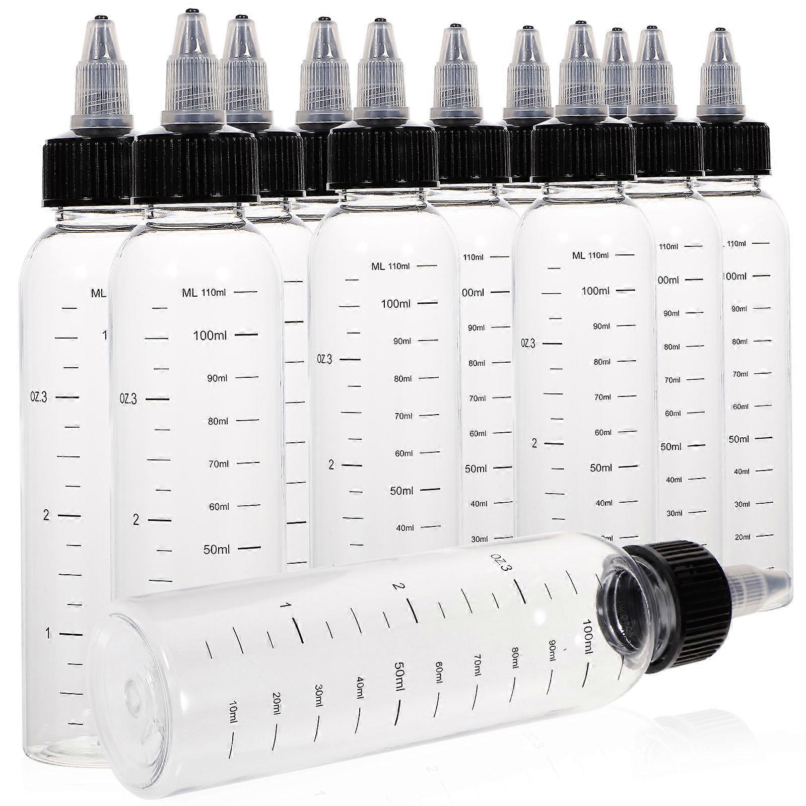 12Pcs Plastic Squeeze Liquid Bottles Scale Empty Refillable Bottles