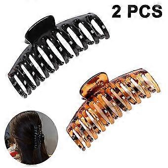 2pcs 10cm Vintage Simple Plastic Claw Clips, Non-slip Simple For Women
