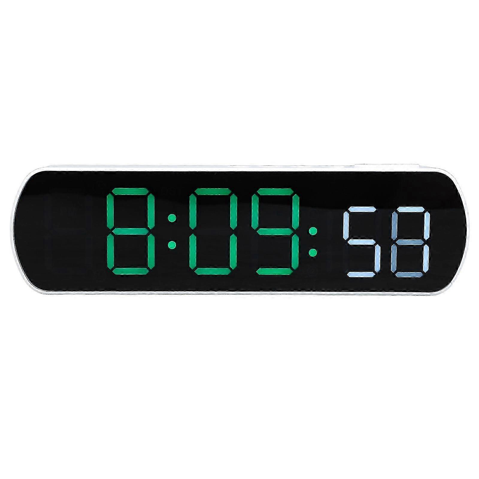 LED Digital Clock, Multi-function Countdown Alarm Clock, Can Be Hung, for Bedroom Table, Green Plastic