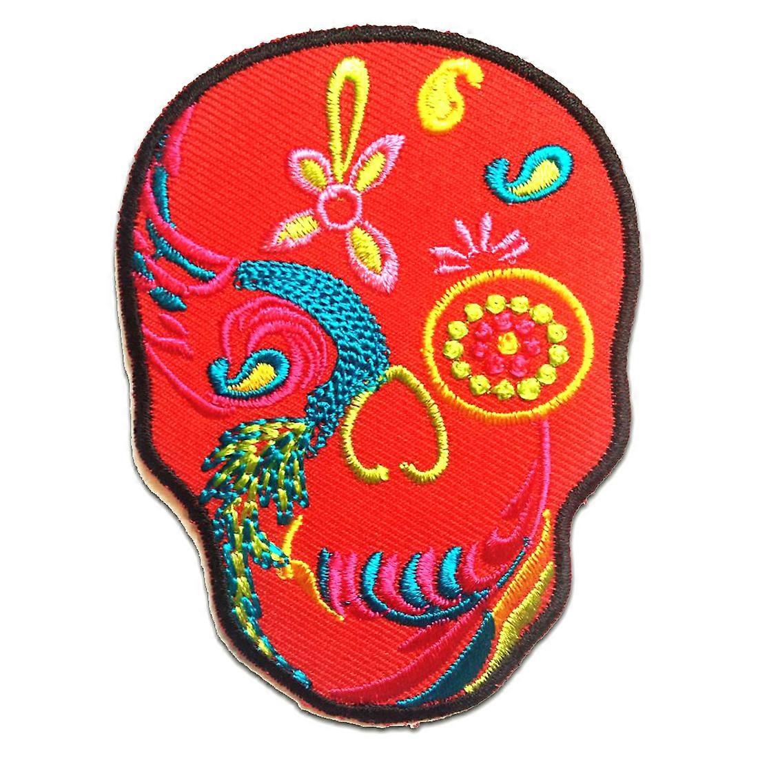 Patch / iron-on patch - skull modern skeleton - multiple colors selectable - 6.5 x 9 cm - patch