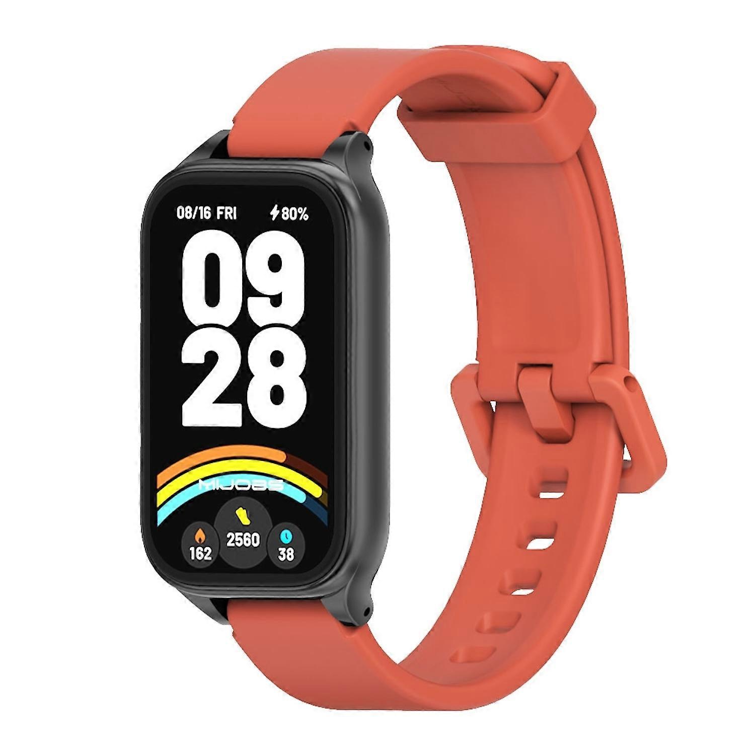 Silicone armband with metal frame for Xiaomi Smart Band 9 Active / Redmi Band 3