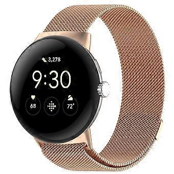 Smartwatch band, metal, for Google Pixel Watch 4 / 3 / 2, 41mm, magnetic, rose gold