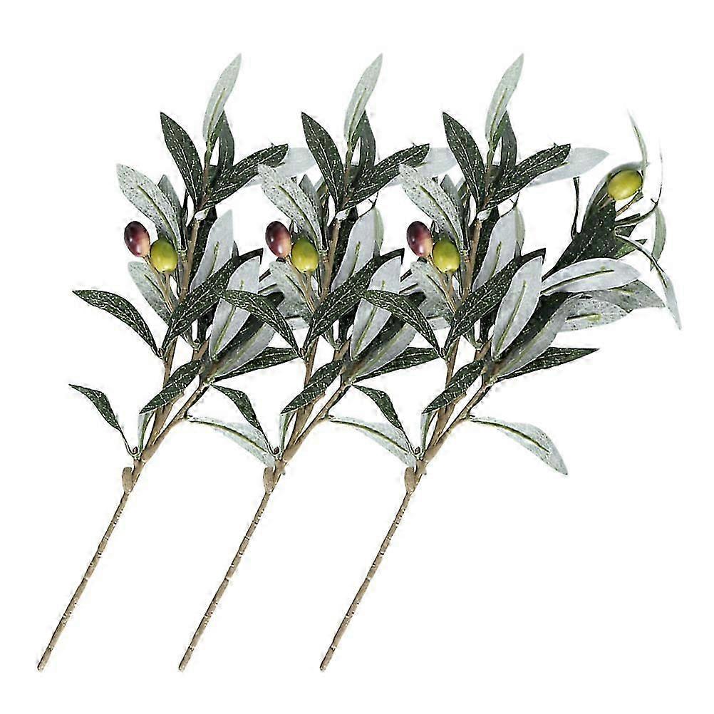 Branches Stems Artificial for Home Decor 3Pcs PVC Material