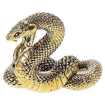Estatuilla en forma de serpiente de latón vintage Estatua de serpiente aterradora Escultura de serpiente Adorno de serpiente Adorno de serpiente de latón con boca abierta Adorno en forma de serpiente