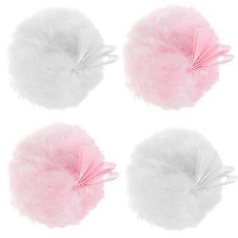4PCS Powder Puff Beauty Makeup Power Puff Portable Dry Powder Puff Cheek Color Makeup Pad Fuzzy Ball Shape Power Puff for Women Use